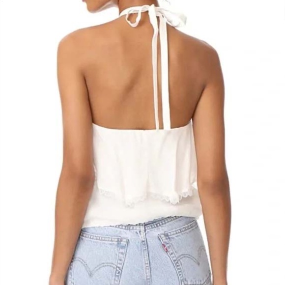 ALICE + OLIVIA "Monet" Ruffled Silk Halter Top NWT - Picture 4 of 16